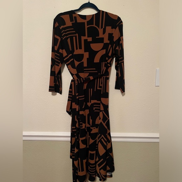 Susan Graver Black and Brown Midi Dress - Picture 4 of 9